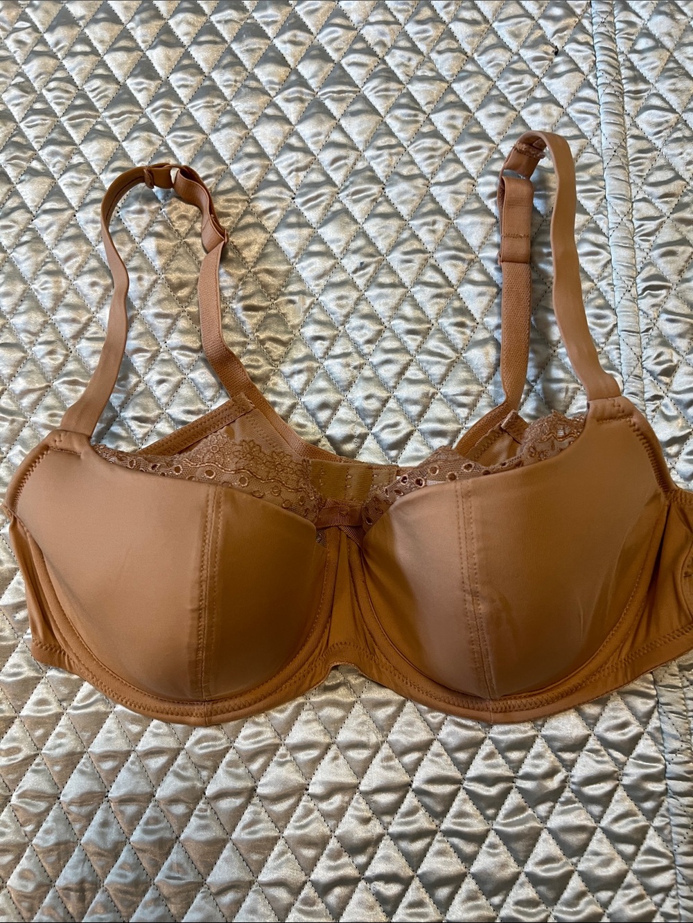 Cleo by panache Tan Lace-Trim Underwire Bra
